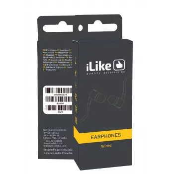 iLike Ausinės IEA01BK 3.5mm Juodos