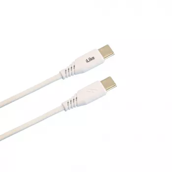 iLike Evelatus įkrovimo laidas USB-C į USB-C CTT01 baltas 1m