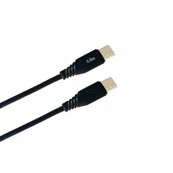 iLike Evelatus USB-C į USB-C Įkrovimo Laidas CTT01 Juodas 1m 60W