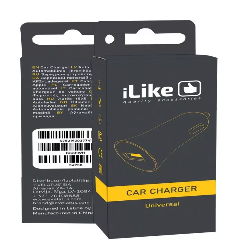 iLike Automobilinis Įkroviklis ICC01 White