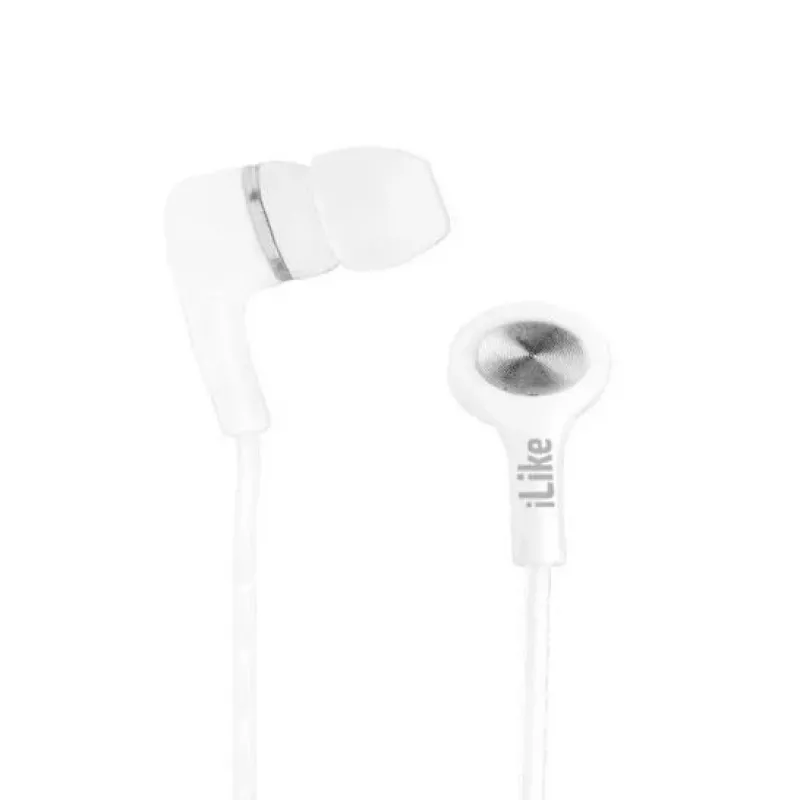 iLike IEA01WH Wired In-Ear Earphones with Microphone and In-Line Controls, 3,5mm Jack, White