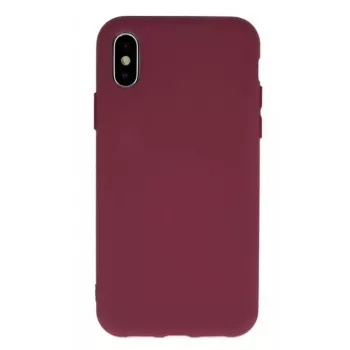 iLike iPhone 11 silikoninis dėklas Burgundy - smūgius sugeriantis galinis dangtelis su mikropluošto pamušalu