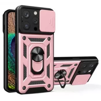 iLike iPhone 14 Pro Max Armor Camshield Dėklas Rožinis
