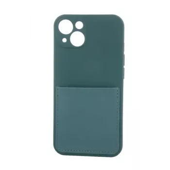 iLike Samsung Card Cover dėklas, skirtas Samsung Galaxy A13 4G, žalios miško spalvos