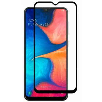 iLike Samsung Galaxy A10 2.5D lenktų kraštų grūdinto stiklo ekrano apsauga - juodas rėmelis, pilni klijai