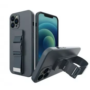 iLike Samsung Galaxy A22 5G Rope Case Gel TPU Airbag Dangtelis su Virvele Tamsiai Mėlyna