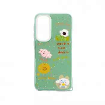iLike Samsung Galaxy A35 Epoxy Cartoon Cover Light Green