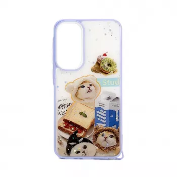 iLike Samsung Galaxy A35 Epoxy Cartoon Cover White Blue