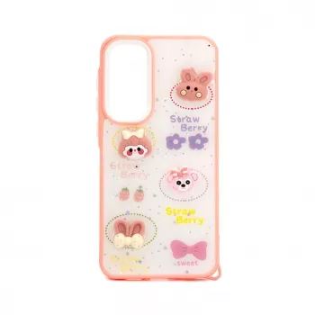 iLike Samsung Galaxy A35 Epoxy Cartoon Cover White Pink