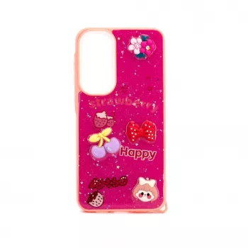 iLike Samsung Galaxy A55 Epoxy Cartoon Cover Rose Red