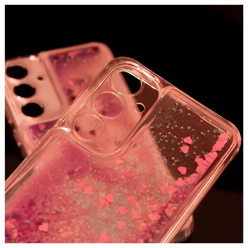 iLike Samsung Galaxy A55 Silicone Case Water Glitter Pink