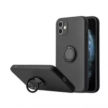 iLike Silicone Ring Case, skirta Xiaomi Redmi 9C / 10A, juoda