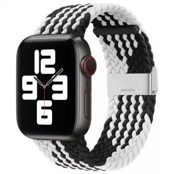 iLike Watch 42/44/45mm Braided Fabric Strap Black White