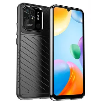 iLike Xiaomi Redmi 10C / Poco C40 Thunder dėklas, lankstus šarvuotas dangtelis, juodas