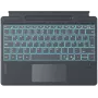 Inateck Surface Pro 8/9/X/11 klaviatūra – pilka, vokiškas QWERTZ išdėstymas, su foniniu apšvietimu ir jutikliniu kilimėliu