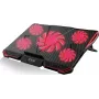 INCA INC-611GMS Gaming Laptop Cooler su 5 ventiliatoriais, 6 aukščio lygiais, 2 USB prievadais, 13-17 colių nešiojamiesiems kompiuteriams, juoda/raudona