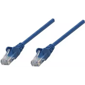 Intellinet Cat6 UTP tinklo kabelis, RJ-45 male to RJ-45 male, 25 cm, mėlynas, suformuotas snagless apsauga 739931