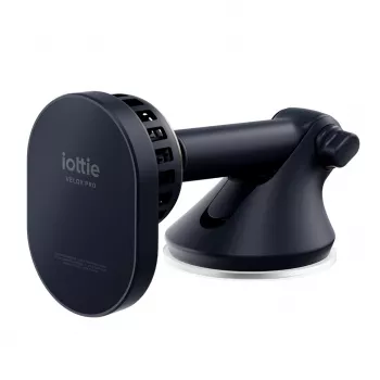 iOttie Velox Pro Active belaidis įkroviklis su magnetiniu laikikliu automobiliui, skirtas MagSafe iPhone, juodas su aukso akcentais