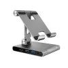 J5CREATE JTS224-N kelių kampų stovas su USB-C docking stotele, skirta iPad Pro (Space Grey)