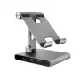 J5CREATE JTS224-N kelių kampų stovas su USB-C docking stotele, skirta iPad Pro (Space Grey)