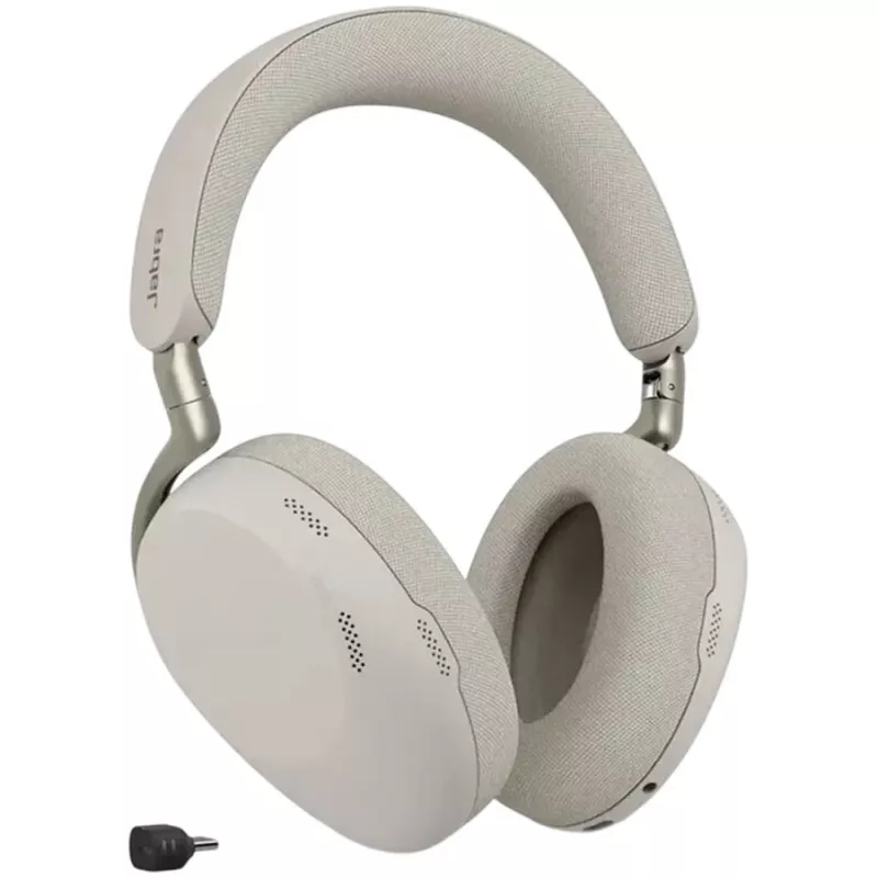 Jabra Evolve3 85 UC belaidės ausinės su aktyviu triukšmo slopinimu ir Link 390C adapteriu, šiltai pilka