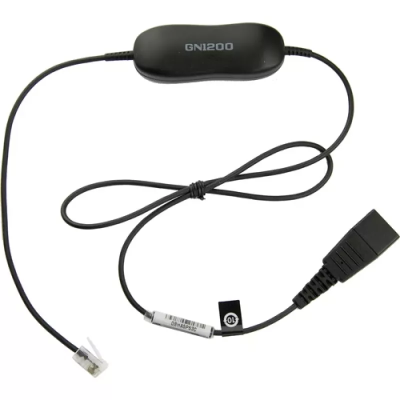 Jabra Smart Cord QD į RJ9 laido ausinėms skirtas kabelis Cisco IP Phone 78XX serijai, juodas, spiralinis, 0,4 m iki 2 m