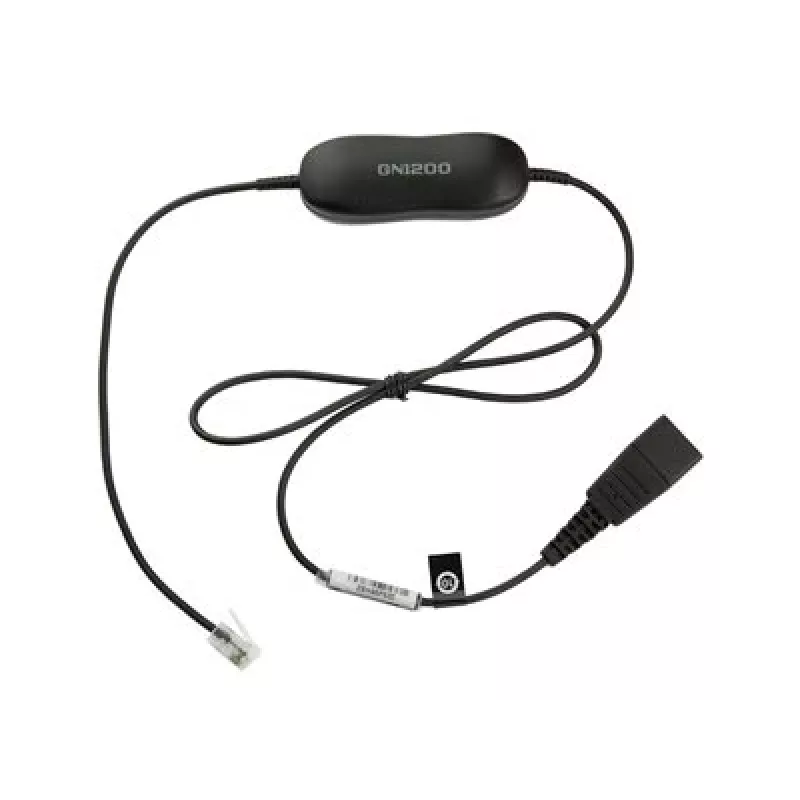 Jabra Smart Cord QD į RJ9 laido ausinėms skirtas kabelis Cisco IP Phone 78XX serijai, juodas, spiralinis, 0,4 m iki 2 m