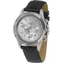 JACQUES LEMANS LP-111B Unisex Analog Quartz Watch Stainless Steel Case Silver Dial Black Leather Strap