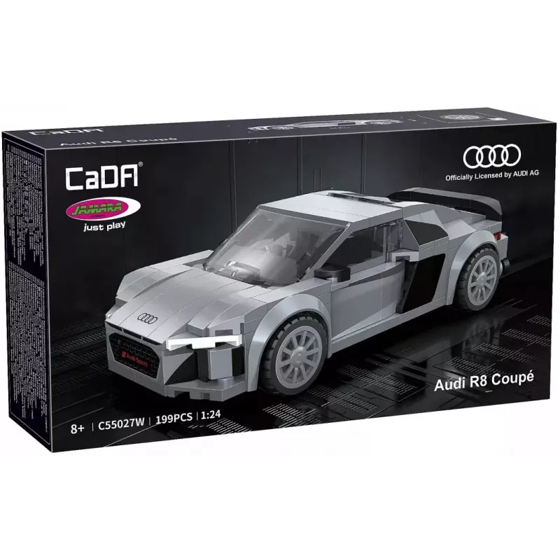 Jamara CaDA Audi R8 Coupé 1:24 mastelio konstravimo rinkinys – 272 detalės, pilka, nuo 8 metų