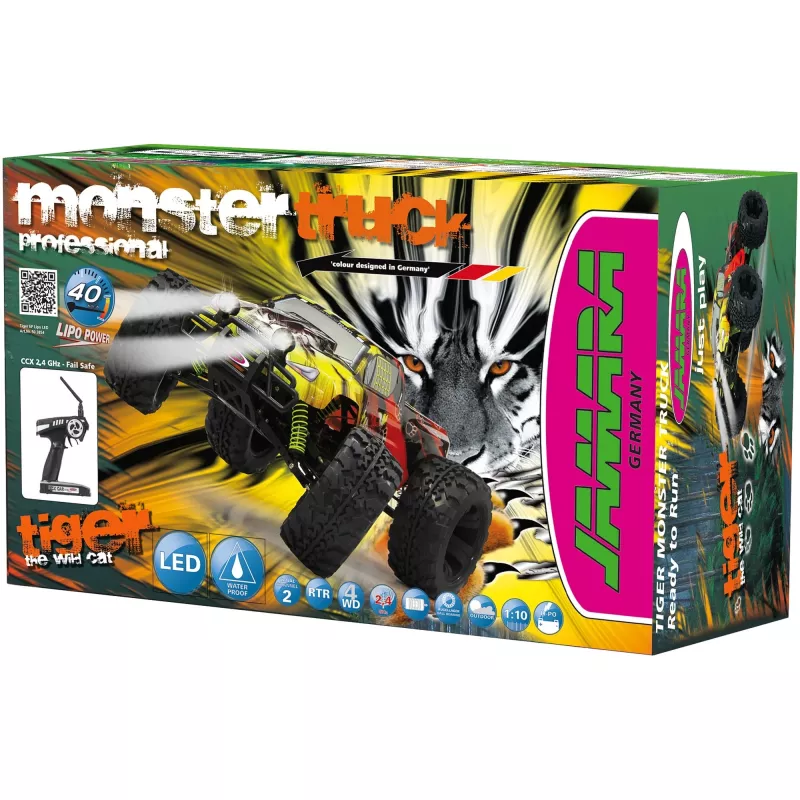 Jamara Tiger RC monstertruck 1:10 EP 4WD su LED, NiMH, 2,4G 14+