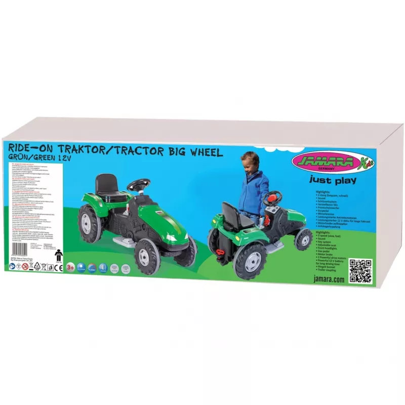 Jamara važiuojamas traktorius Big Wheel 12V, žalias, 3+