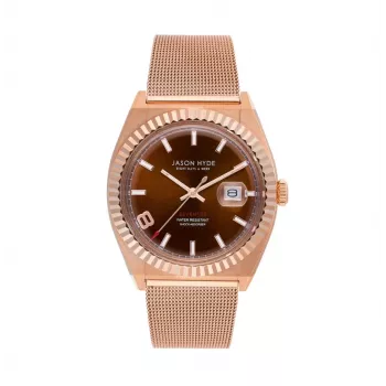 JASON HYDE MAN JH30005 Kvarcinis Laikrodis 40mm Mėlynas Ciferblatas Sidabrinis Nerūdijančio Plieno Tinklelis