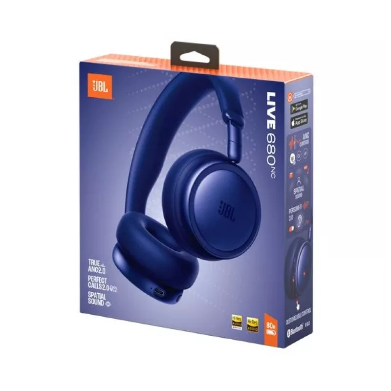 JBL Live 680NC belaidės ausinės ant galvos su adaptyviu triukšmo slopinimu
