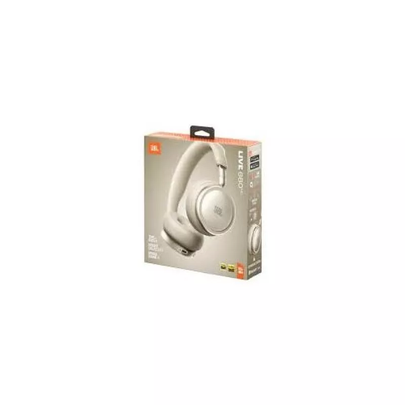 JBL Live 680NC belaidės ausinės ant galvos su adaptyviu triukšmo slopinimu, smėlio spalvos