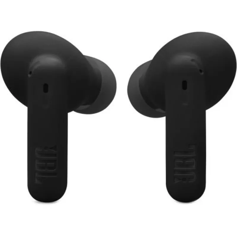 JBL Vibe Beam 2 belaidės ausinės su giliu bosu, IP54 atsparumu vandeniui, 32 val. baterija ir dvigubais mikrofonais - juodos