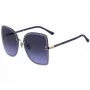 JIMMY CHOO LETI-S-LKSGB Moteriški katės akies formos akiniai nuo saulės, juodo ir aukso spalvos acetato rėmelis, pilki gradientiniai lęšiai, 62/15/145 mm