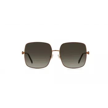 JIMMY CHOO LILI-S-J7D Moteriški Drugelio/Katinės Akies Formos Akiniai nuo Saulės Auksiniu Metaliniu Rėmeliu ir Rudais Gradientiniais Lęšiais 58mm