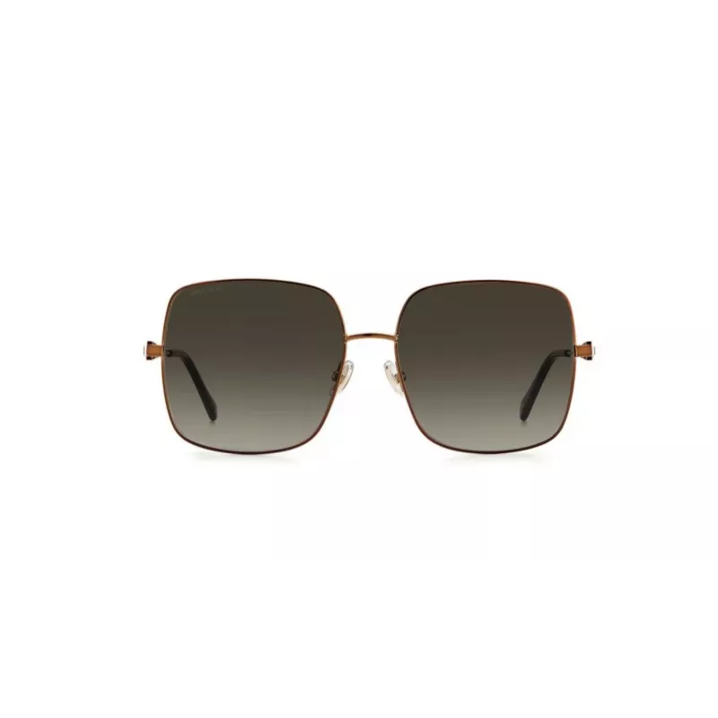 JIMMY CHOO LILI-S-J7D Moteriški Drugelio/Katinės Akies Formos Akiniai nuo Saulės Auksiniu Metaliniu Rėmeliu ir Rudais Gradientiniais Lęšiais 58mm