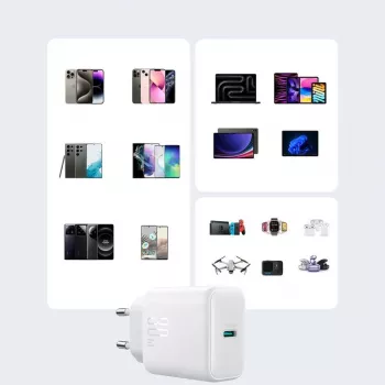 JOYROOM 10000mAh 22,5W USB-C Power Bank su įmontuotu kabeliu