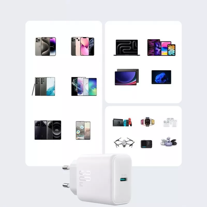 JOYROOM 10000mAh 22,5W USB-C Power Bank su įmontuotu kabeliu