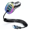 Joyroom 4-in-1 Fast Car Charger PD QC3.0 AFC FCP su 1,6m 57W Lightning kabeliu, juodas