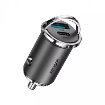 JOYROOM 45W USB Automobilinis Įkroviklis su USB-C ir USB-A, Power Delivery, Quick Charge 3.0, AFC, SCP, Pilka (C-A35)