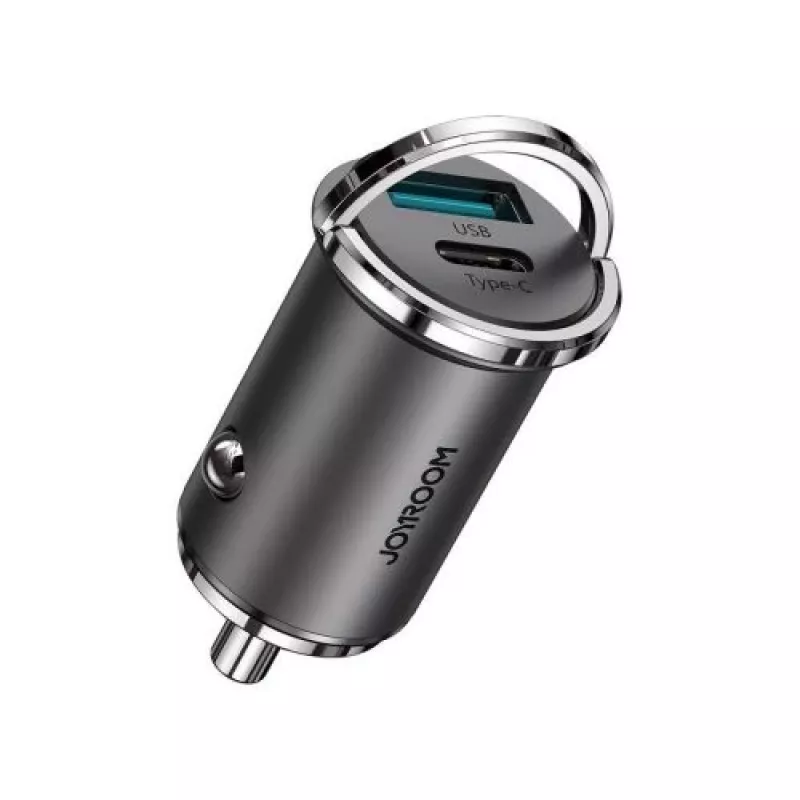JOYROOM 45W USB Automobilinis Įkroviklis su USB-C ir USB-A, Power Delivery, Quick Charge 3.0, AFC, SCP, Pilka (C-A35)