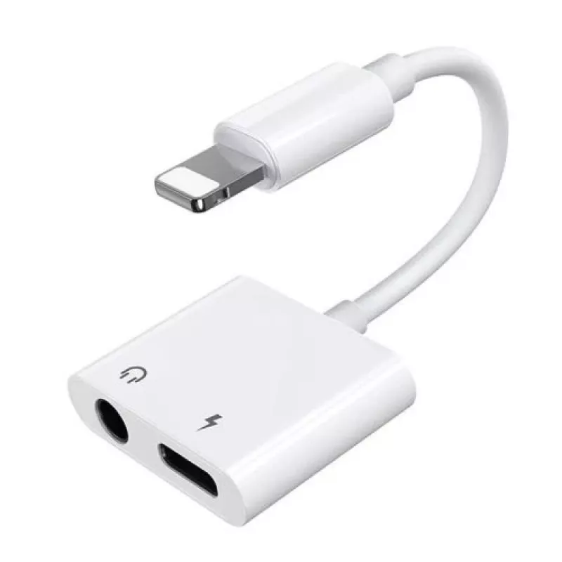 Joyroom Adapter Lightning to Lightning/ 3,5mm Mini Jack, 0,12m, White (S-Y104)