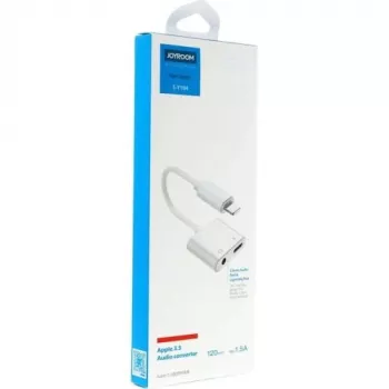 Joyroom Adapter Lightning to Lightning/ 3,5mm Mini Jack, 0,12m, White (S-Y104)