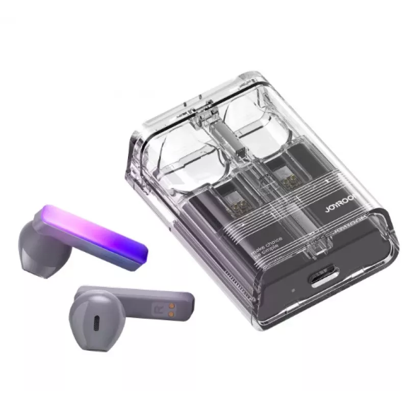 Joyroom IceLens Series True Wireless Earbuds su LED lemputėmis, Bluetooth 5.3, TWS, AAC, SBC, Juodi (JR-TC1-BLK)