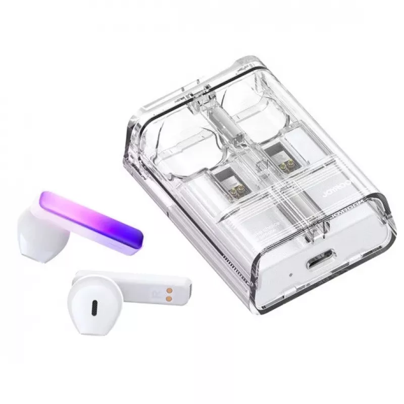 Joyroom IceLens Series True Wireless Ausinės su LED Šviesomis, Bluetooth 5.3, Baltos (JR-TC1-WHT)