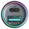 JOYROOM JR-CCN04 Mini Automobilinis įkroviklis 60W USB-C PD 3.0 ir USB-A QC 3.0, juodos spalvos