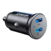 Joyroom JR-CCN06 Mini Automobilinis Įkroviklis 30W 2x USB-C Metalinis Juodas