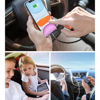 Joyroom JR-CL05 72W 5-Port automobilinis įkroviklis su 2xPD ir 2xQC3.0, 1,5m kabeliu, juodas